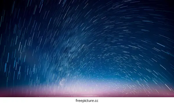 Star trails in the night sky