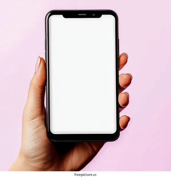 A Hand Holding a Modern Smartphone Display