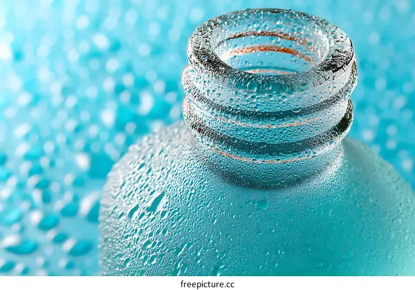 Close-up of a Cold Drink Bottle with Water Droplets