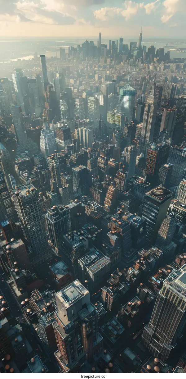 Aerial View of New York City Skyline