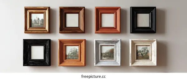 Collection of Colorful Wooden Picture Frames