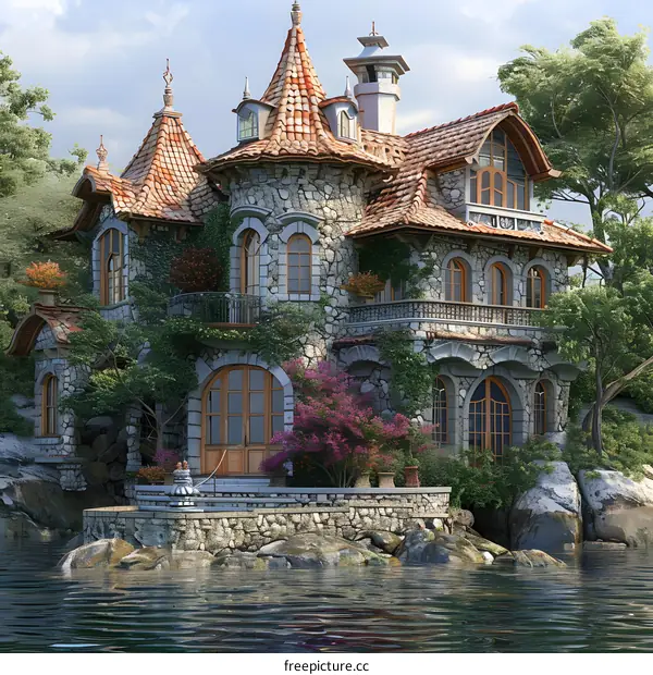 fantasy castle by the lake
