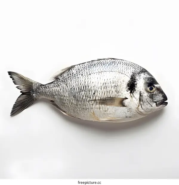 A fresh fish on white background