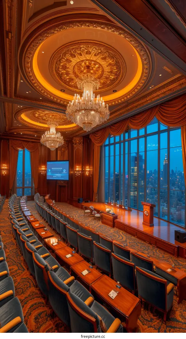 conference room with a view of the city
