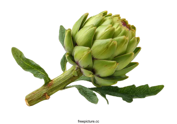 [Transparent Background PNG]Fresh Green Artichoke Vegetable Close-up