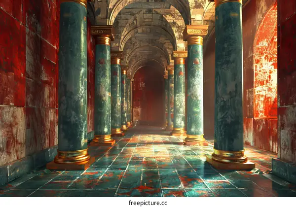 Grand Hallway with Majestic Columns