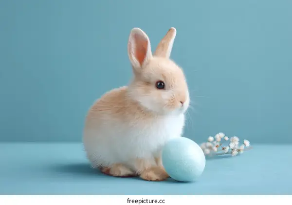 Adorable Baby Easter Bunny with Pastel Egg