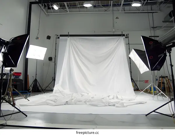 White Backdrop Photography Studio Setup