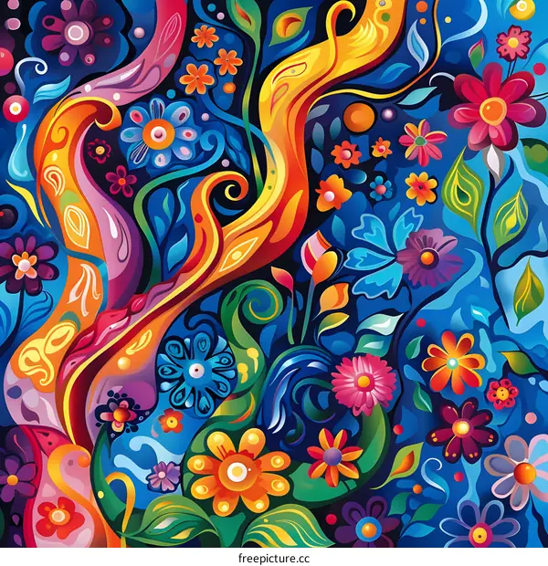 Colorful floral pattern