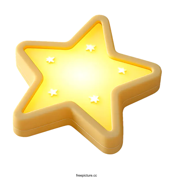 [Transparent Background PNG]Cute Yellow Star Shaped Night Light