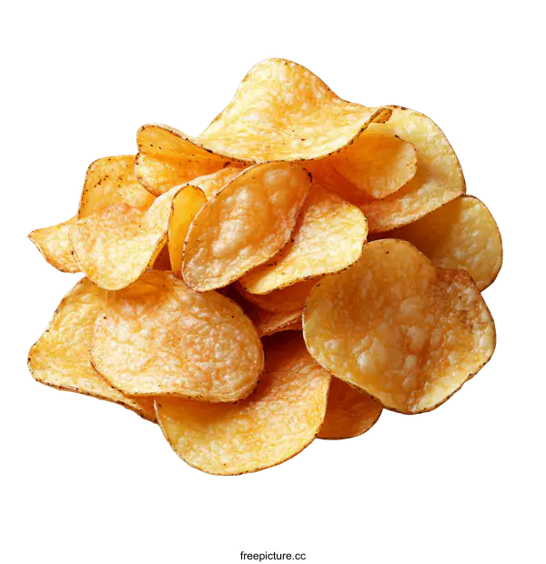 [Transparent Background PNG]Pile of Crispy Potato Chips