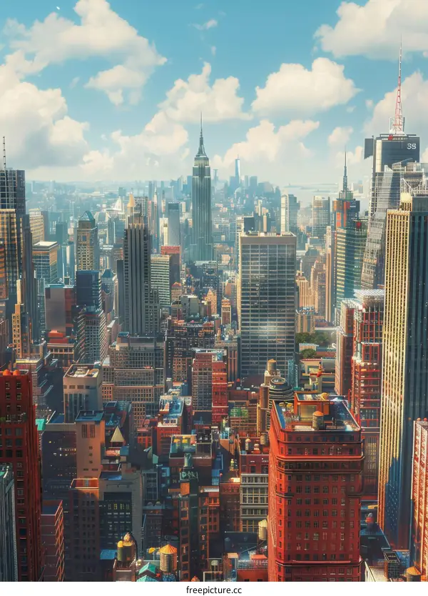 Iconic New York City Skyline with Empire State Building