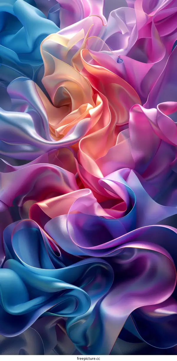 Abstract Flowing Fabrics in Vibrant Colors