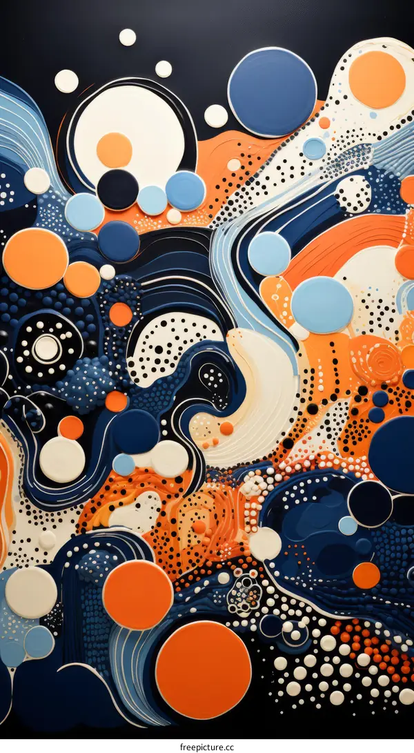 Blue and orange abstract painting
