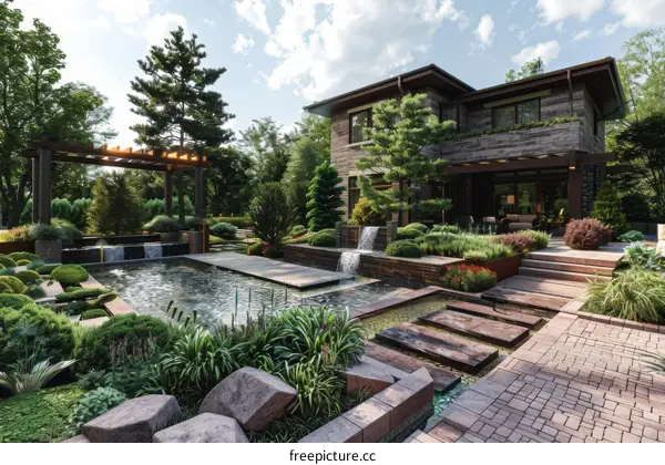 Modern House Backyard Landscape Design