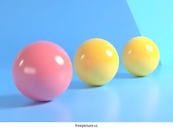 Abstract 3D Balls on Blue Gradient Background