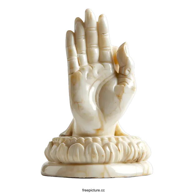 [Transparent Background PNG]Alabaster hand of Buddha