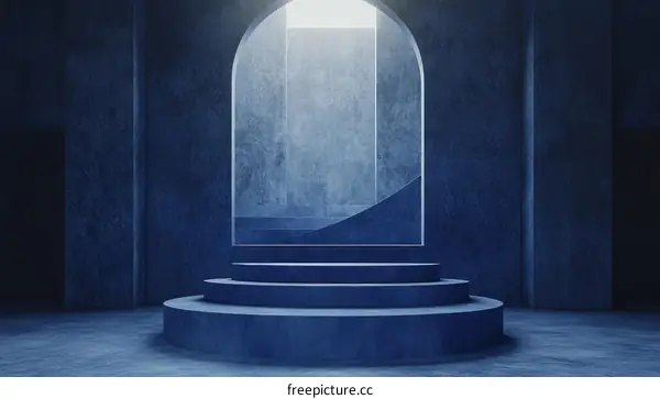 Dark Blue Concrete Architectural Display Podium