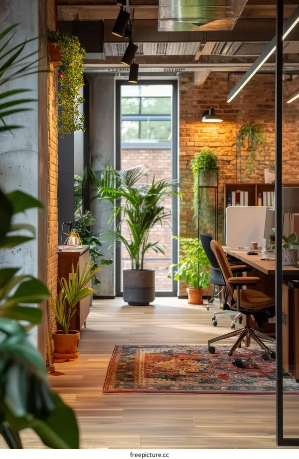 workspace interior design plants