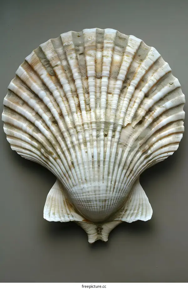 Seashell Specimen on Gray Background