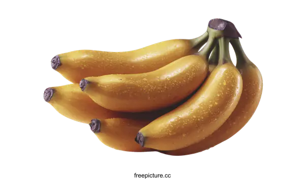 [Transparent Background PNG]Fresh Bunch of Bananas with Water Droplets