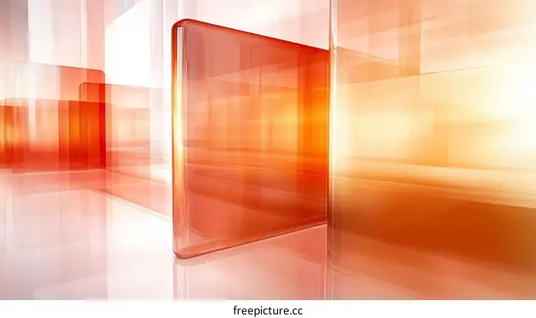 Abstract Geometric Shapes in Orange and White