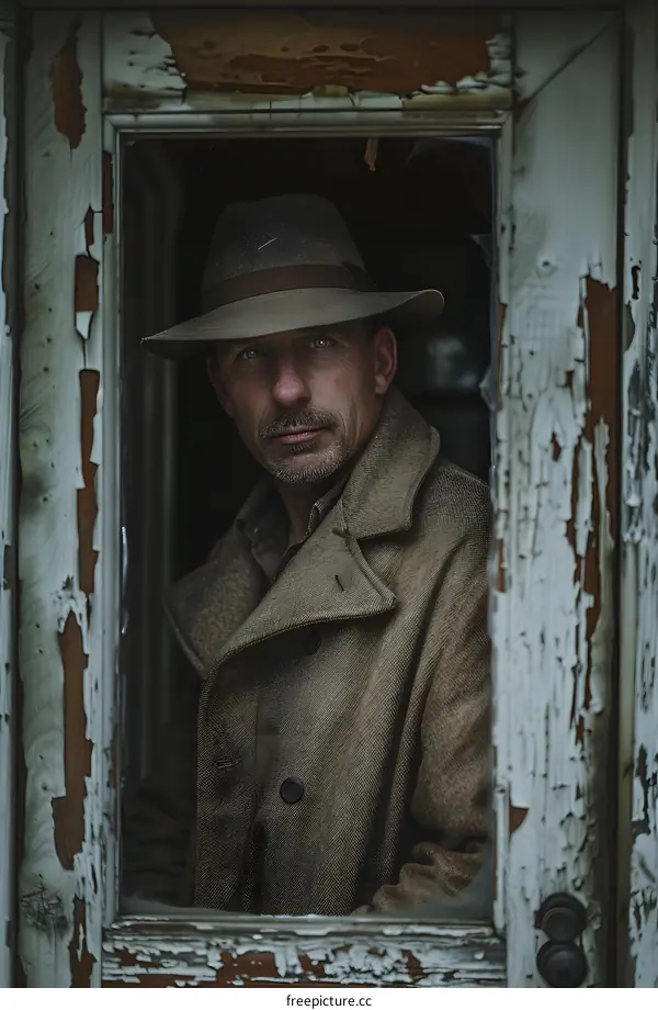 portrait of a man wearing a hat and coat