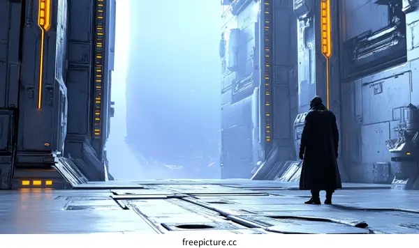 Sci-Fi Corridor with lone figure