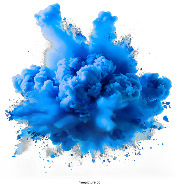 [Transparent Background PNG]Blue powder explosion
