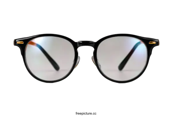 [Transparent Background PNG]Classic Round Black Eyeglasses