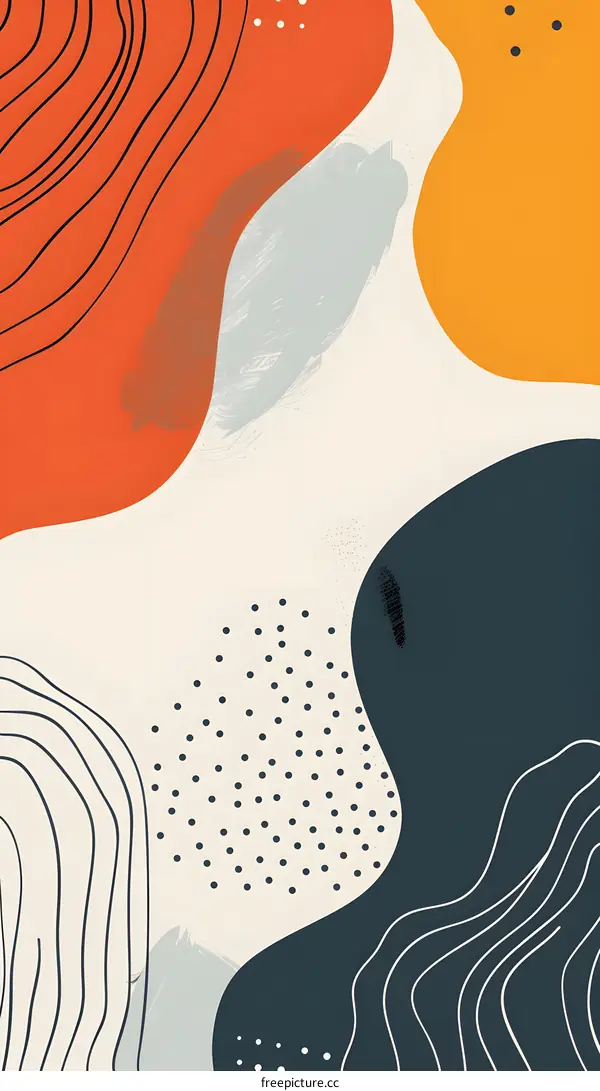 Abstract Art Background With Colorful Shapes And Lines