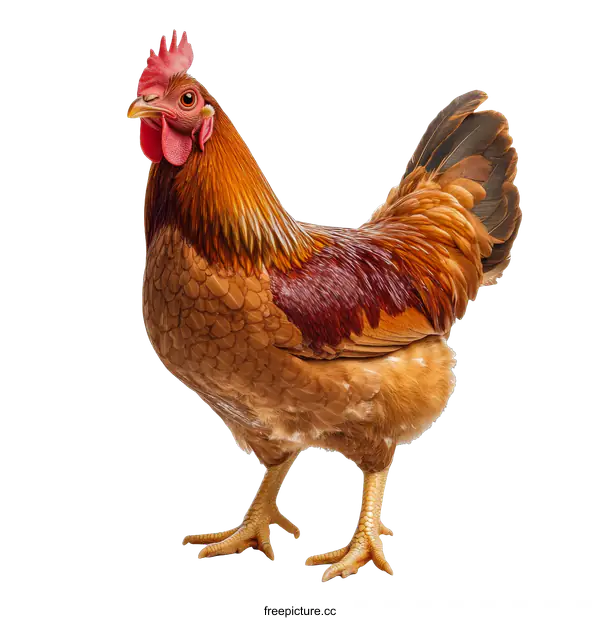 [Transparent Background PNG]Single Rooster Portrait on White Background