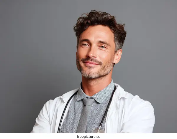 Confident Caucasian Male Doctor Portrait