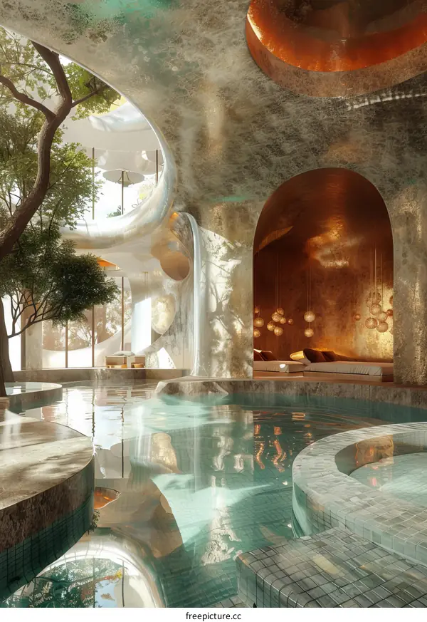 Modern Spa Relaxation Pool Interior Design