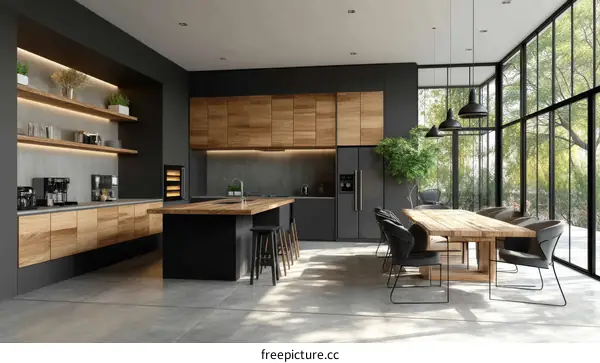 Modern Kitchen Dining Area Design Illustration
