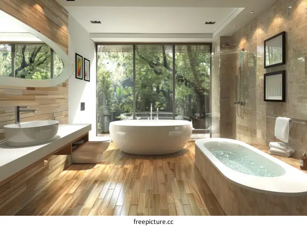 Modern Luxury Bathroom with Natural Light