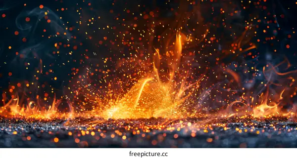 Fireworks Exploding on a Dark Background