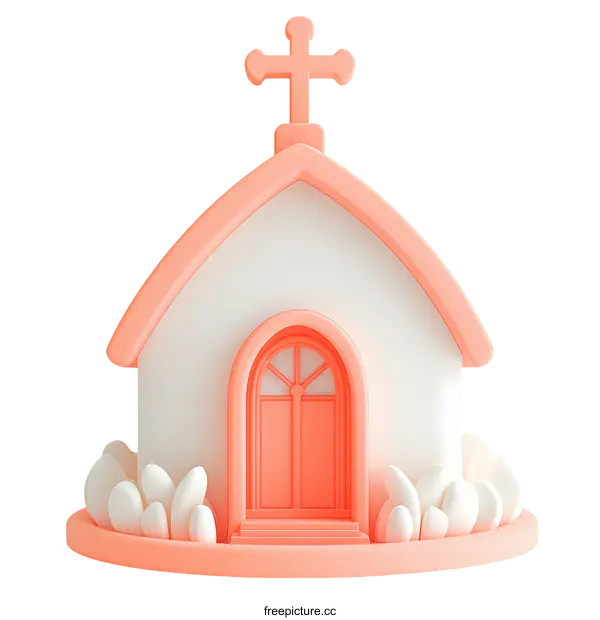 [Transparent Background PNG]3D Cartoon Church Illustration Design