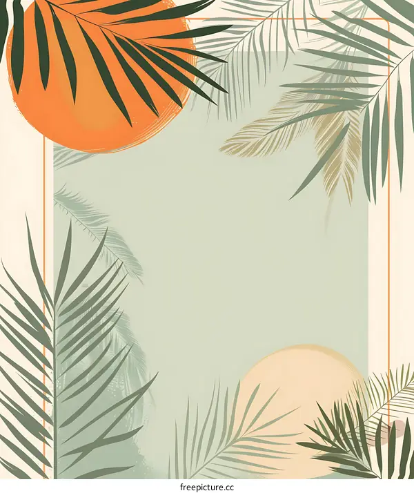 Tropical Palm Leaves Abstract Background Illustration