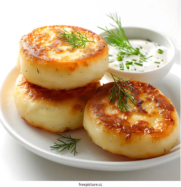 Potato pancakes with sour cream and dill