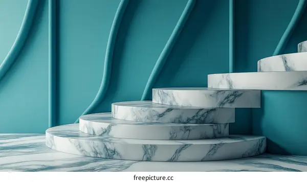 Modern Marble Steps Display Stand Design