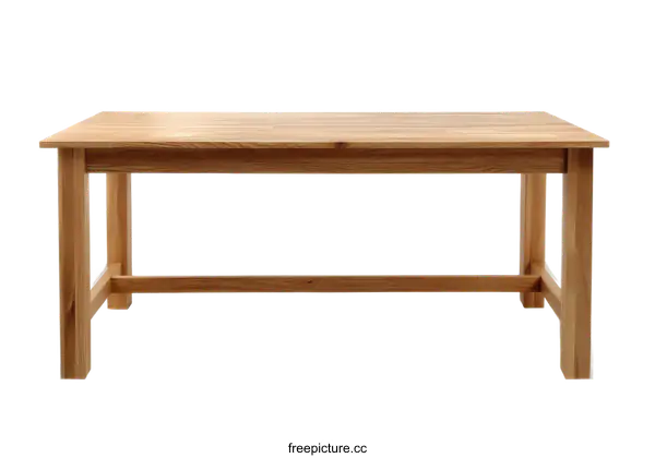 [Transparent Background PNG]Simple Wooden Dining Table Isolated on White Background