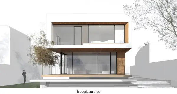 Modern Minimalist House Architectural Design Illustration