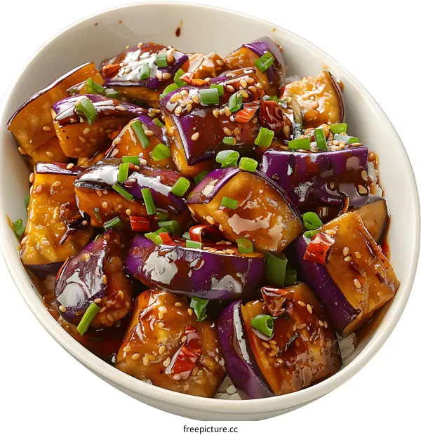 Stir-fried eggplant with garlic sauce