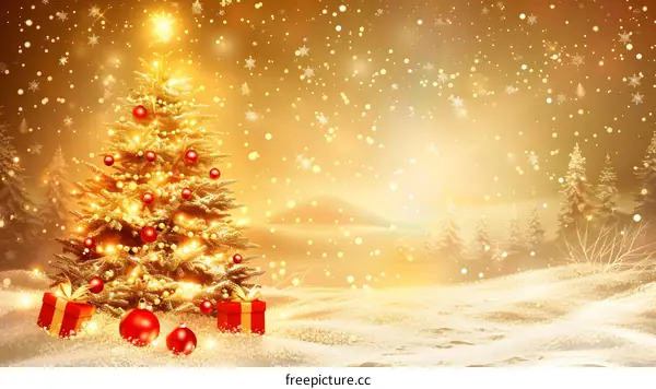 Christmas Tree in the Forest