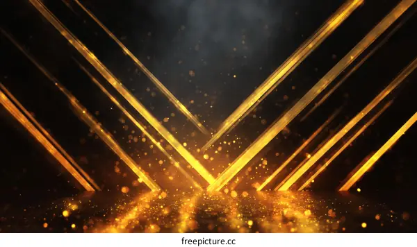 Abstract Gold Lines on Dark Background