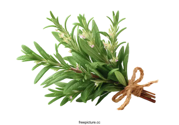 [Transparent Background PNG]Fresh Rosemary Bouquet Isolated on White Background