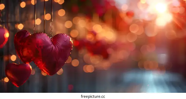 Red heart-shaped ornaments