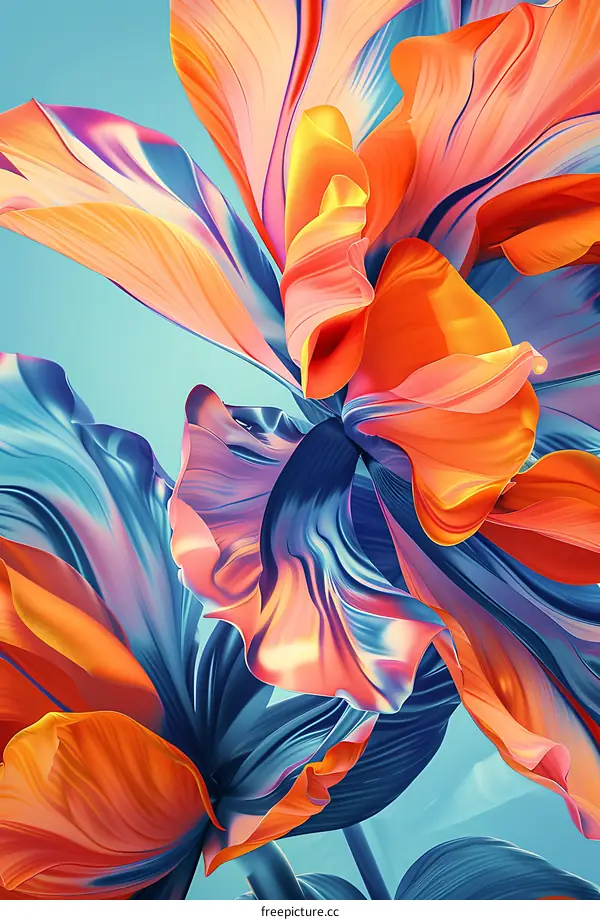 Abstract Floral Art with Swirling Petals
