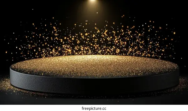 Golden Glitter Stage Display Platform
